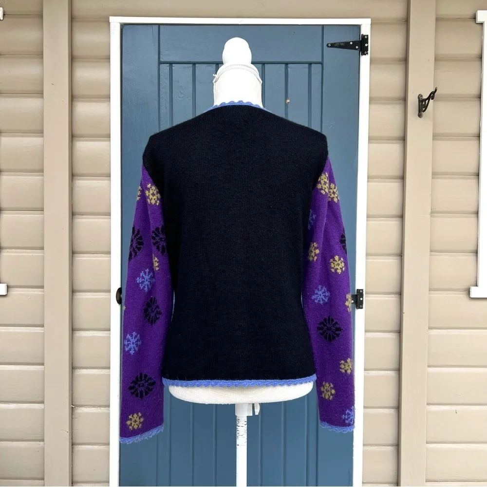 Alpaca Imports Bohemian Handmade Knit Wool Cardigan Sweater Women’s Size Medium